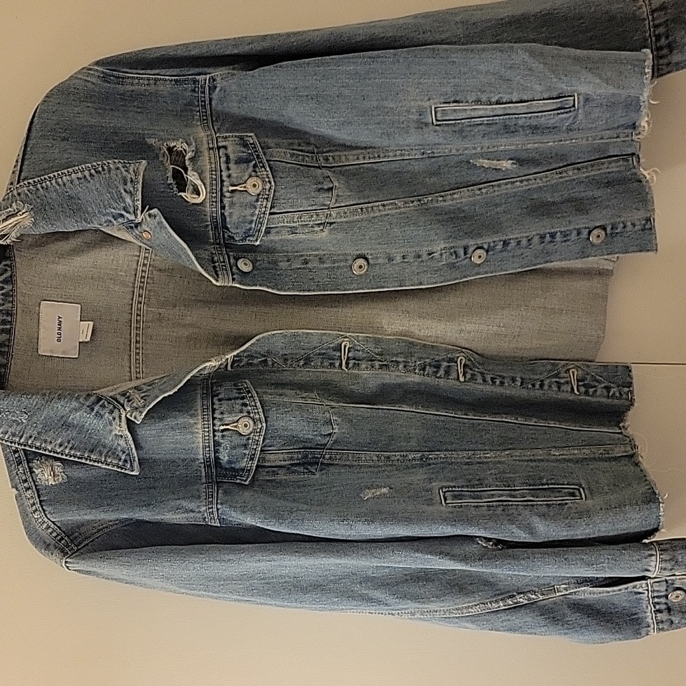 XXL Old Navy distressed denim jacket